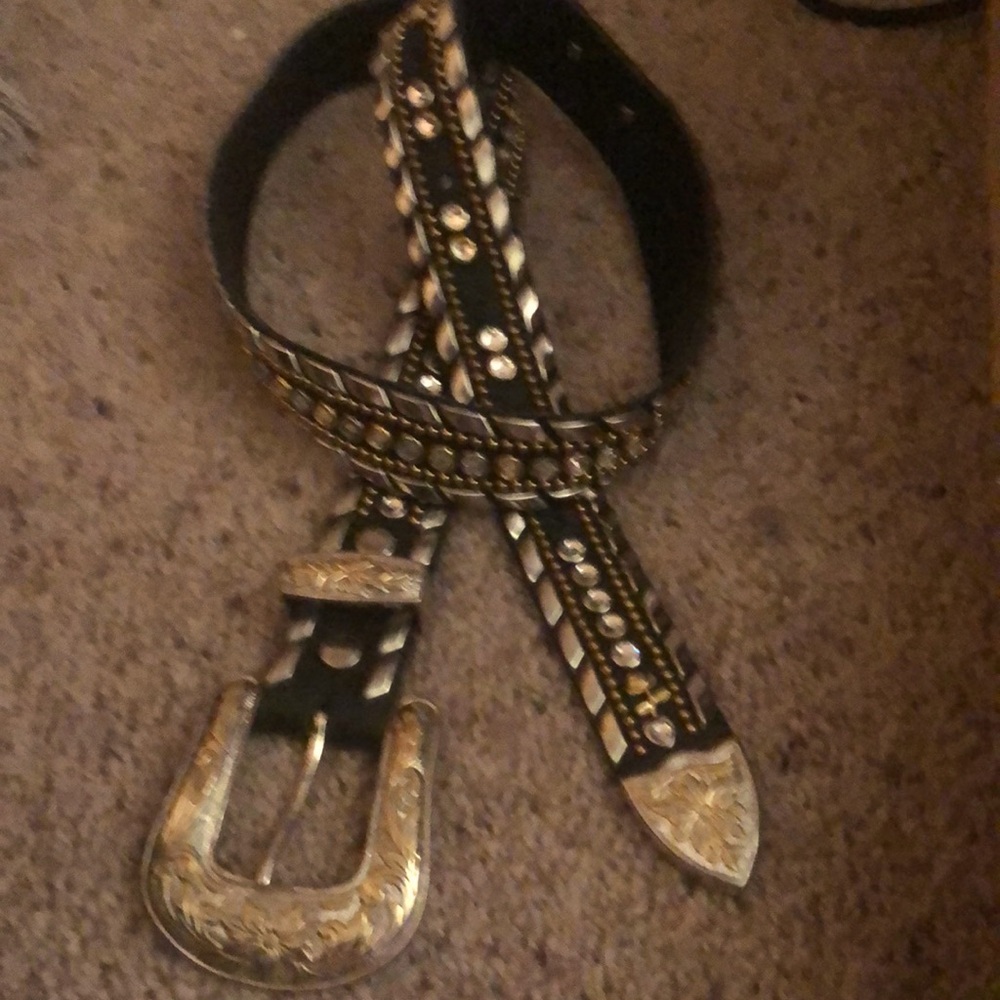 Kippys belt genuine cowgirl bejeweled soft leather belt